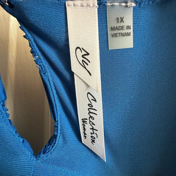 NWT-NY Collection Sleeveless Maxi Dress - Size 1X Blue‎ - Picture 8 of 10